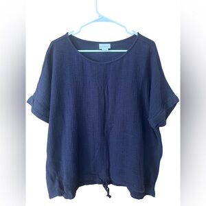 Liz Claiborne Relaxed Blue Short Sleeve Top
